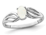 1/4 Carat (ctw) Lab-Created Opal Ring in Sterling Silver 